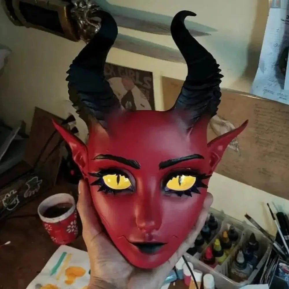 Baby Doll Mask™ — Unleash Your Inner Star with Spellbinding Horns and Glowing Eyes