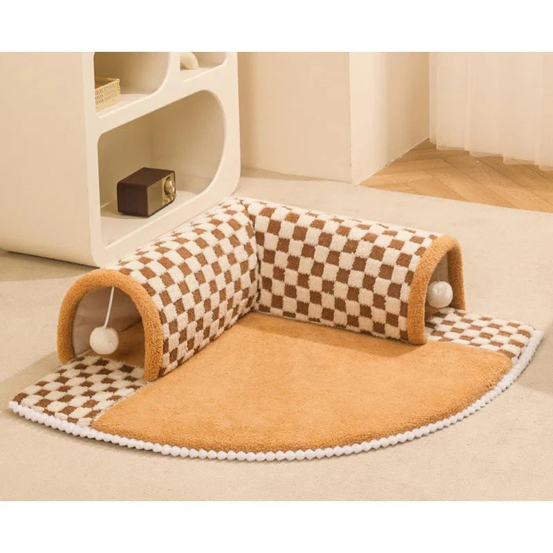 2-in-1 Plush Cat Tunnel Bed™ — Endless Play and Snuggly Comfort All Year Round