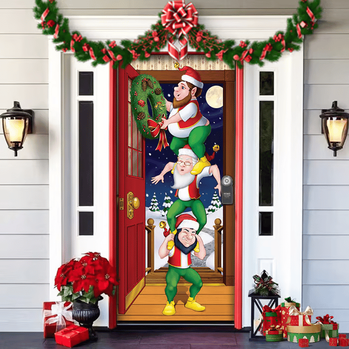 Christmas Door Cover™ — Instantly Transform Your Entrance into a Warm, Joyful Holiday Welcome