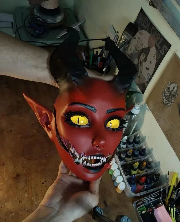Baby Doll Mask™ — Unleash Your Inner Star with Spellbinding Horns and Glowing Eyes