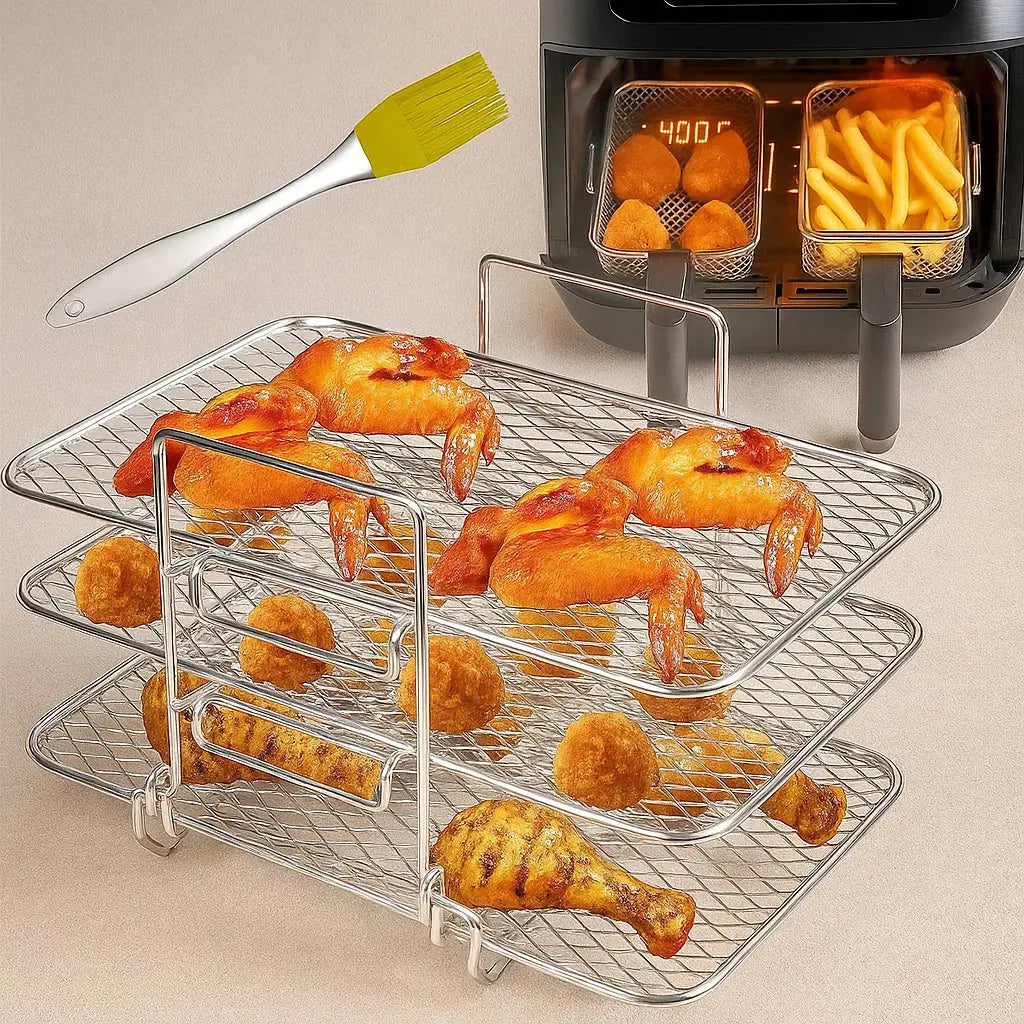 TriStack Pro Rack — Triple Your Cooking Power and Crush Meal Prep Frustration
