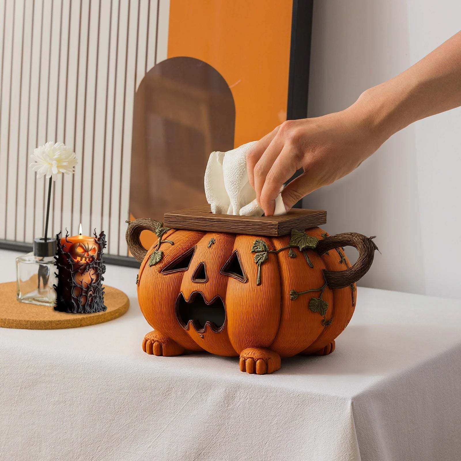 Pumpkin Tissue Box™ — Brighten Your Space with Spooky Halloween Charm