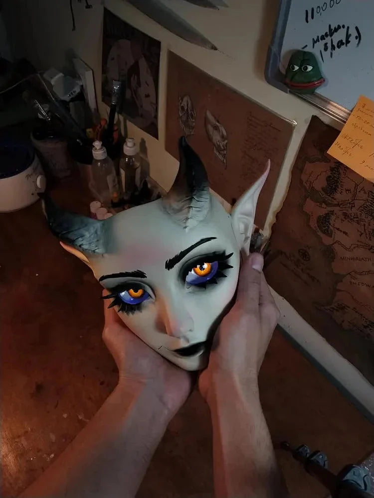 Baby Doll Mask™ — Unleash Your Inner Star with Spellbinding Horns and Glowing Eyes