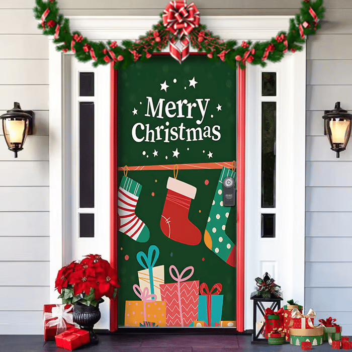 Christmas Door Cover™ — Instantly Transform Your Entrance into a Warm, Joyful Holiday Welcome