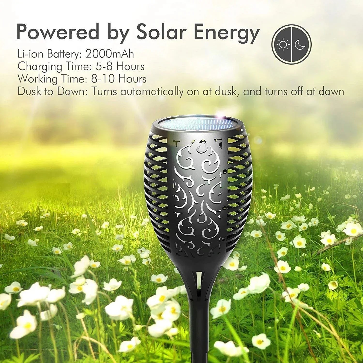 Buy one get one free | FlameGlow Solar Torch - Light the Night – No Fire Needed