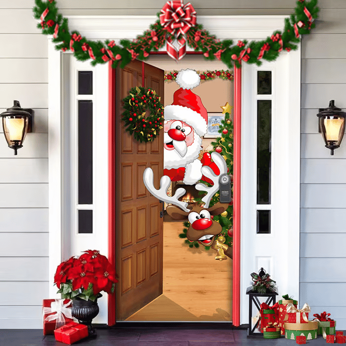 Christmas Door Cover™ — Instantly Transform Your Entrance into a Warm, Joyful Holiday Welcome