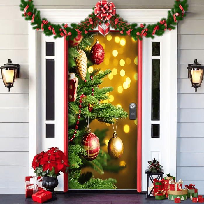 Christmas Door Cover™ — Instantly Transform Your Entrance into a Warm, Joyful Holiday Welcome