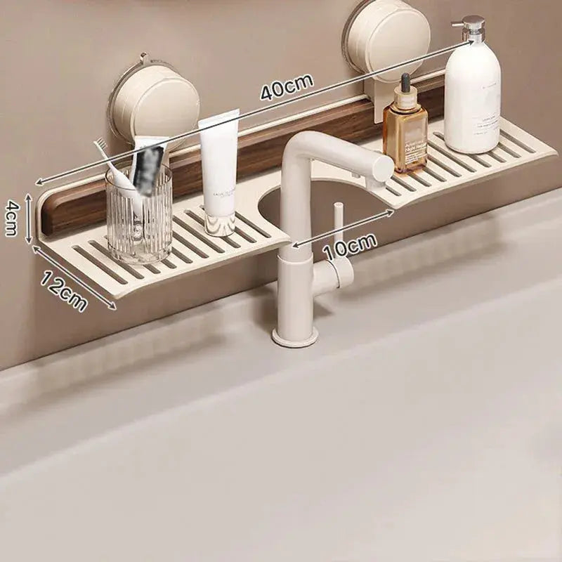 Walnut Aluminum Faucet Holder Without Drilling — Command Your Space with Instant, No-Damage Style and Clean Confidence