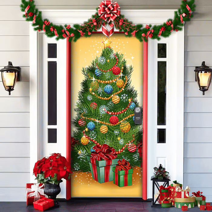 Christmas Door Cover™ — Instantly Transform Your Entrance into a Warm, Joyful Holiday Welcome