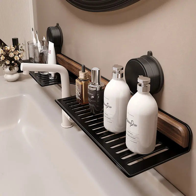 Walnut Aluminum Faucet Holder Without Drilling — Command Your Space with Instant, No-Damage Style and Clean Confidence